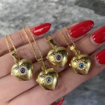 925 Ayar Gümüş Kalpli Kapaklı Madalyon Kolye Kalbimin İçi