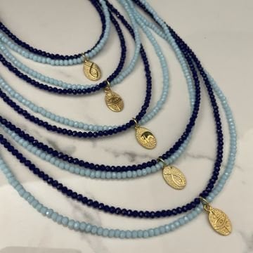 925 Ayar Gümüş İkili Tasarım Doğaltaş Kolye