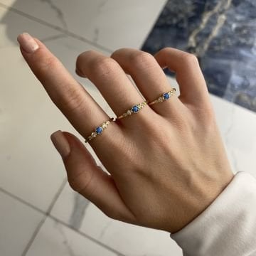 925 Ayar Gümüş İthal Minimal Opal Taşlı Yüzük