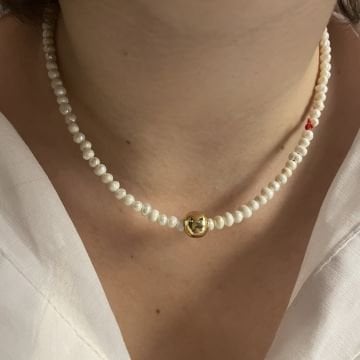 925 Ayar Gümüş Kum İncisi Tasarım Kolye Helia