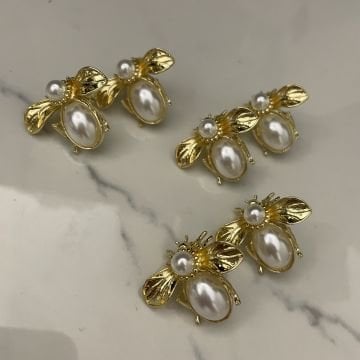 İthal İnci Detaylı Tasarım Arı Küpe Maisie