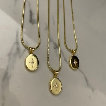 925 Ayar Gümüş Yılan Zincirli Kapaklı Madalyon Kolye Valerie