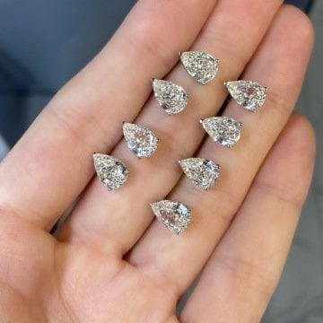 925 Ayar Gümüş Mozanite Taşlı Küpe Destina