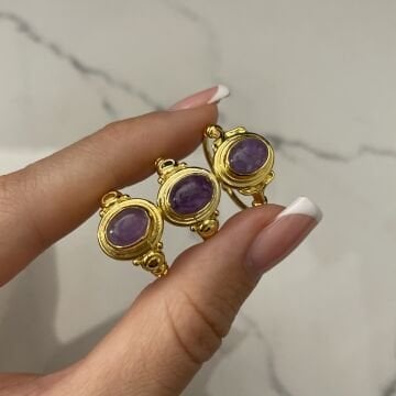 925 Ayar Gümüş  Vintage Tasarımlı Doğaltaş Yüzük Rosalia
