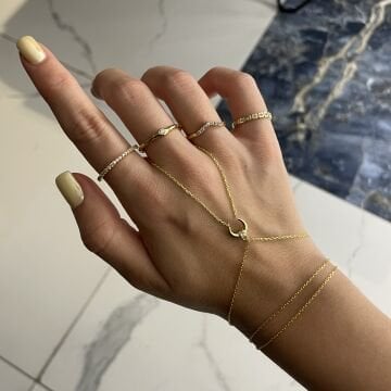 925 Ayar Gümüş İthal Taşlı Tasarım Ay Şahmeran Mini Moon