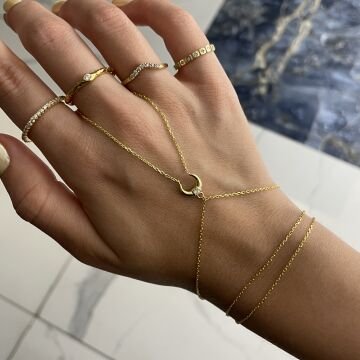 925 Ayar Gümüş İthal Taşlı Tasarım Ay Şahmeran Mini Moon
