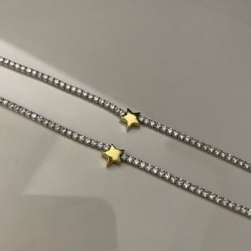 925 Ayar Gümüş Kalpli Su Yolu Bileklik Broke