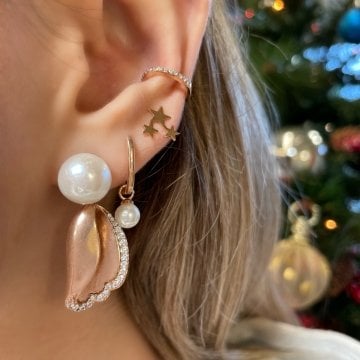 925 Ayar Gümüş İnci Küpe Giselle