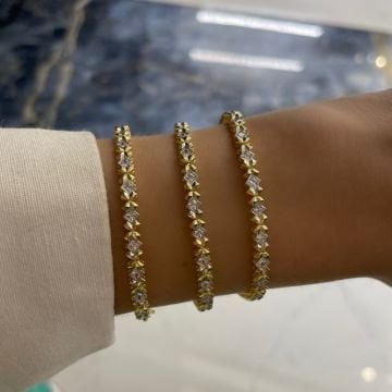 925 Ayar Gümüş İthal Taşlı Tasarım Bileklik Carine