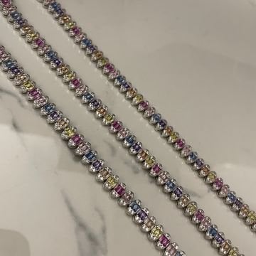 925 Ayar Gümüş İthal Morganite Taşlı Bileklik Margot