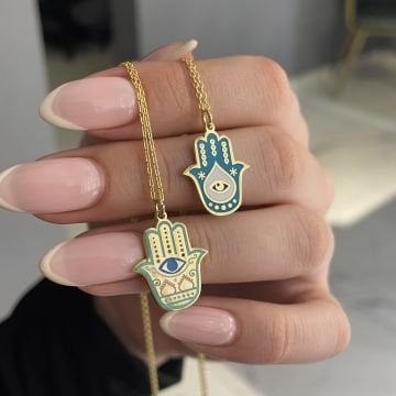 925 Ayar Gümüş Mineli Fatma Ana Kolye Tantika