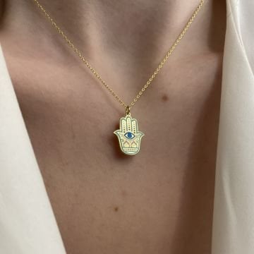 925 Ayar Gümüş Mineli Fatma Ana Kolye Tantika