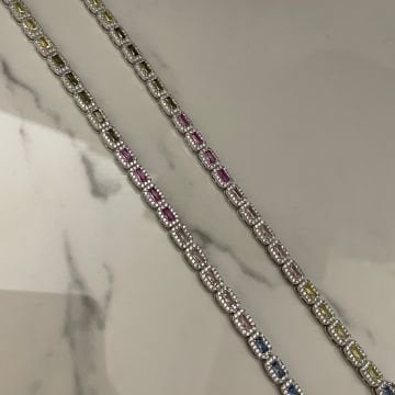 925 Ayar Gümüş İthal Morganite Taşlı Bileklik Roja