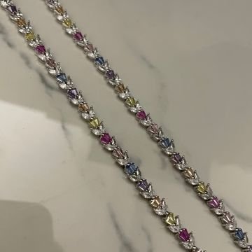 925 Ayar Gümüş İthal Morganite Taşlı Bileklik Coline