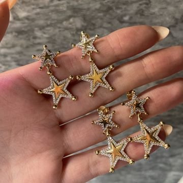 925 Ayar Gümüş Şerif Yıldızı Küpe Şerifim