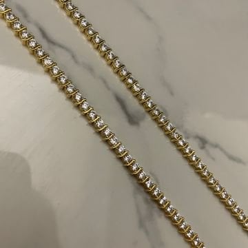 925 Ayar Gümüş İthal Gold Detaylı Su Yolu Bileklik Lizz