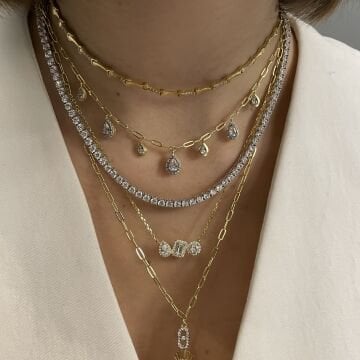 925 Ayar Gümüş Taş Detaylı Tasarım Choker Kolye