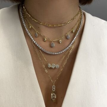 925 Ayar Gümüş Taş Detaylı Tasarım Choker Kolye