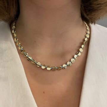 Pullu Renkli Taşlı Kolye