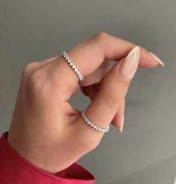 925 Ayar Gümüş Swarovski Taşlı Tamtur Yüzük Victoria