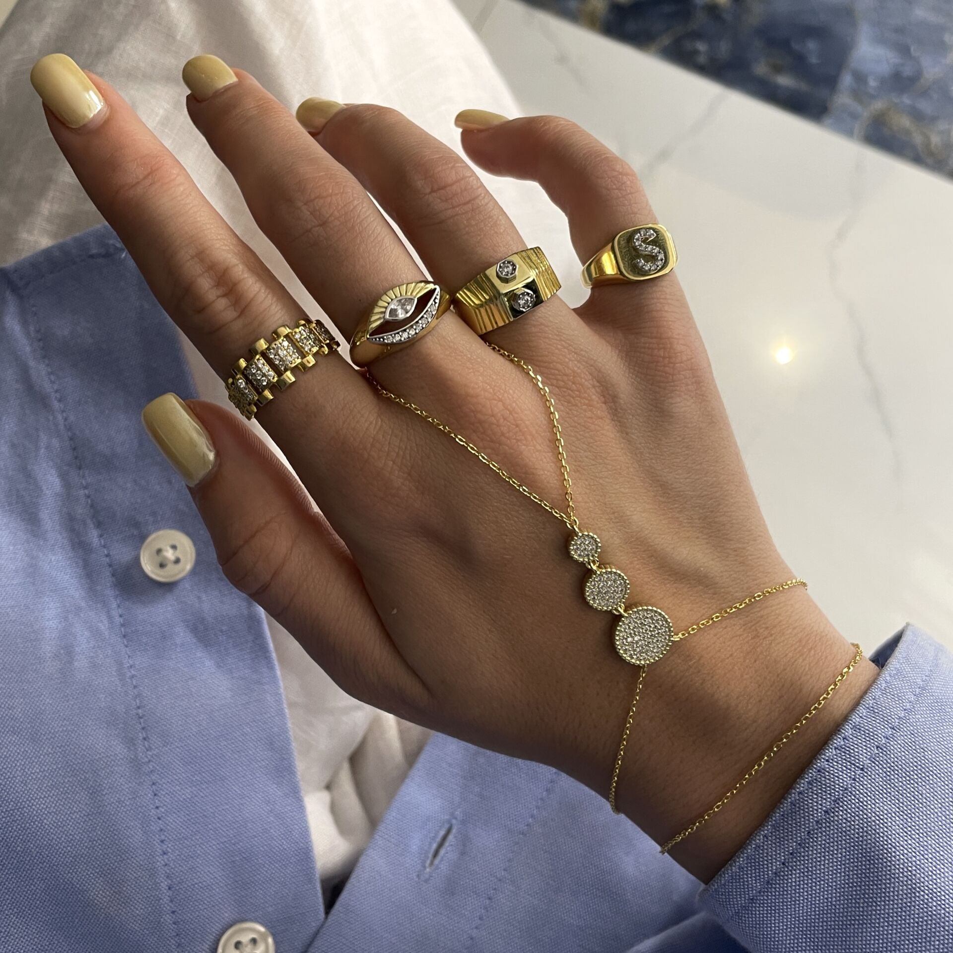 925 Ayar Gümüş İthal Taşlı Şahmeran Mai