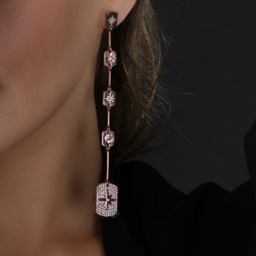 925 Ayar Gümüş Zirkon Taşlı Küpe Glamma
