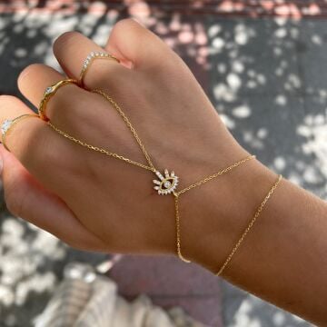 925 Ayar Gümüş İthal Taşlı Göz Şahmeran Mini Eye