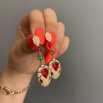 925 Ayar Gümüş Kaplan Küpe Cartie Rose