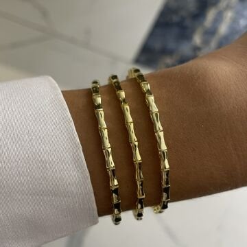 925 Ayar Gümüş İthal Gold Tasarım Bileklik