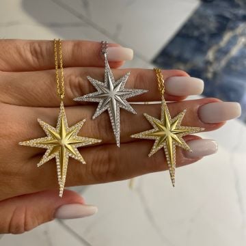 925 Ayar Gümüş Kutup Yıldızı Kolye Kiara