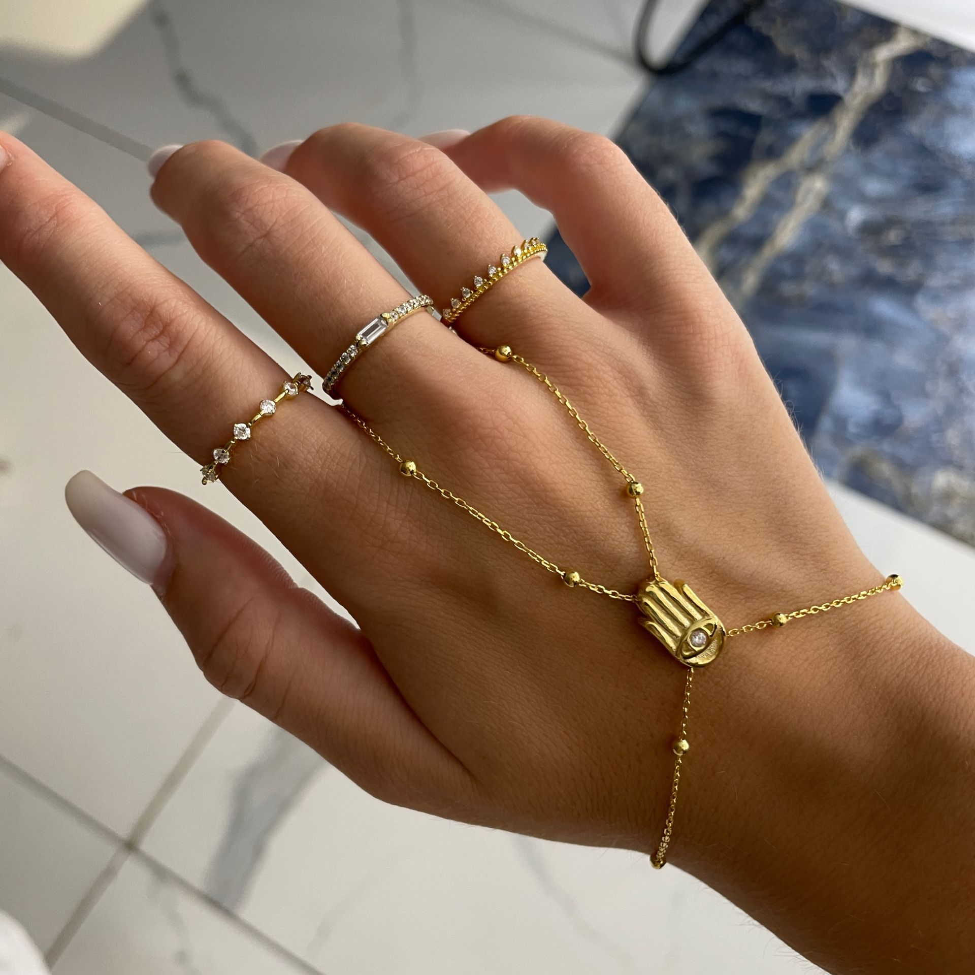925 Ayar Gümüş Fatma Ana Eli Şahmeran Hamsa