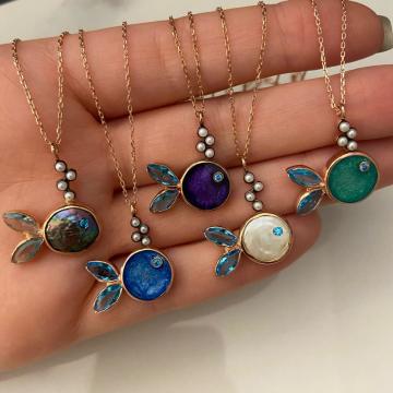 925 Ayar Gümüş Balık Kolye Balığım Mor