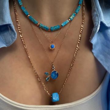 925 Ayar Gümüş Balık Kolye Balığım Mor