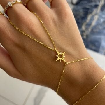 925 Ayar Gümüş Taşlı Kutup Yıldızı Şahmeran Linda