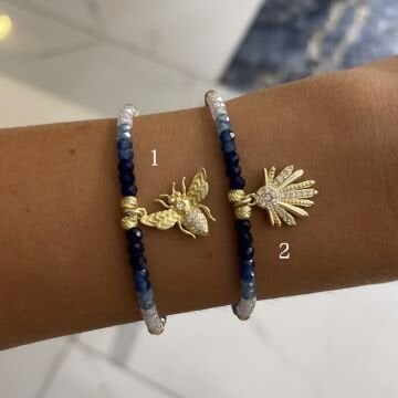 925 Ayar Gümüş İthal Lapis Lazuli Taşlı Tasarım Bileklik