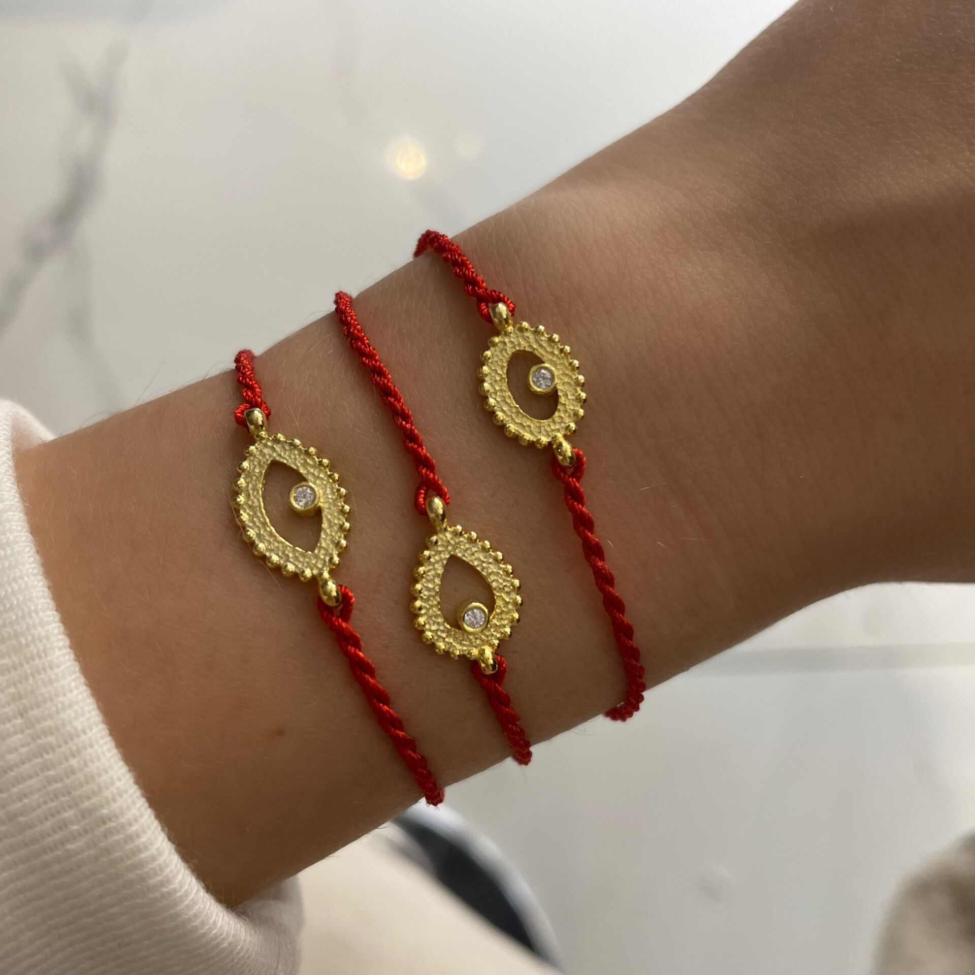 925 Ayar Gümüş Kırmızı İpli Bileklik Lima