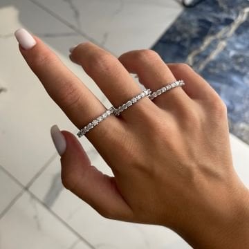 925 Ayar Gümüş Swarovski Taşlı Tamtur Yüzük Devin