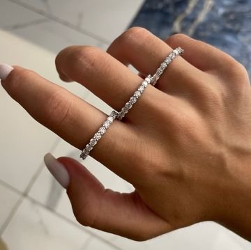 925 Ayar Gümüş Swarovski Taşlı Tamtur Yüzük Devin
