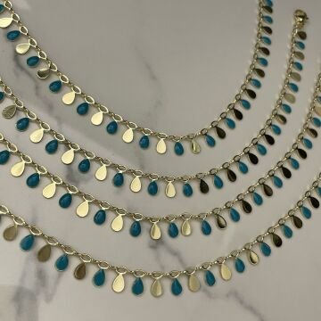 İthal Mavi Mineli Pullu Halhal