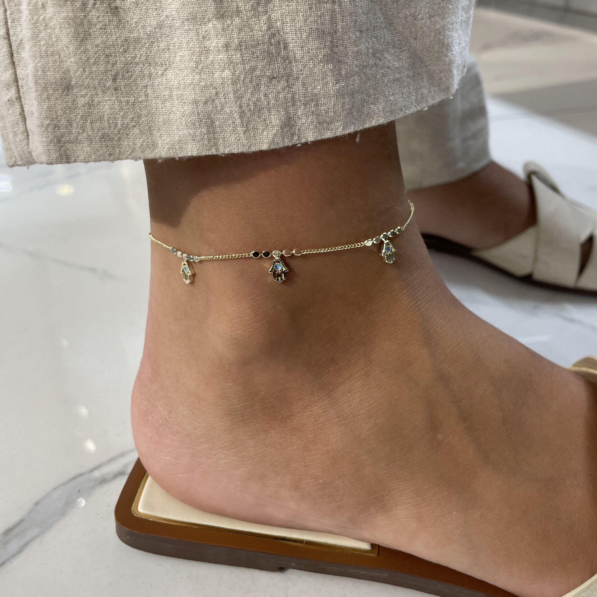 İthal Taşlı Fatma Ana Eli Tasarımlı Halhal