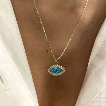 İthal Taş Detaylı Tasarım Opal Taşlı Kolye