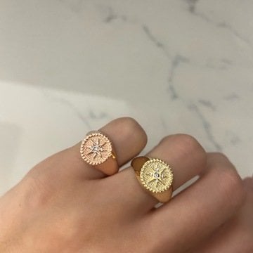 925 Ayar Gümüş Kutup Yıldızı Yüzük Nordish