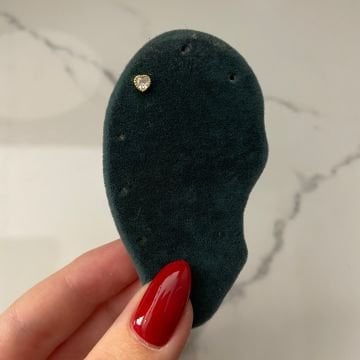925 Ayar Gümüş Kalpli Taşlı Piercing Lissy