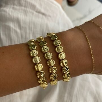 Pullu Kırmızı Taşlı Bileklik Brilla