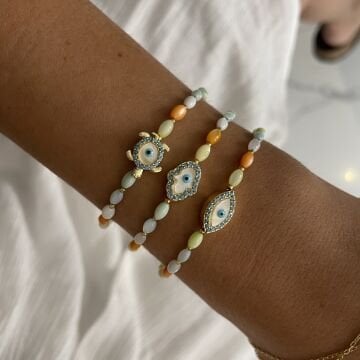 Renkli Sedef Taşlı Tasarım Figürlü Bileklik Lorine