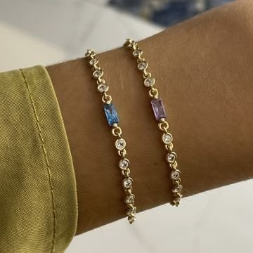 925 Ayar Gümüş Doğaltaşlı Zincir Bileklik