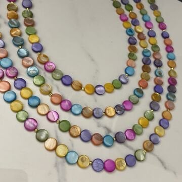 925 Ayar Gümüş Renkli Sedef Taşlı Kolye Bonita