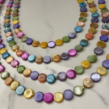 925 Ayar Gümüş Renkli Sedef Taşlı Kolye Bonita