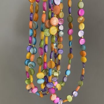 925 Ayar Gümüş Renkli Sedef Taşlı Kolye Bonita