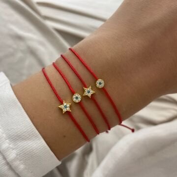 925 Ayar Gümüş Kırmızı İp Bileklik Elsa